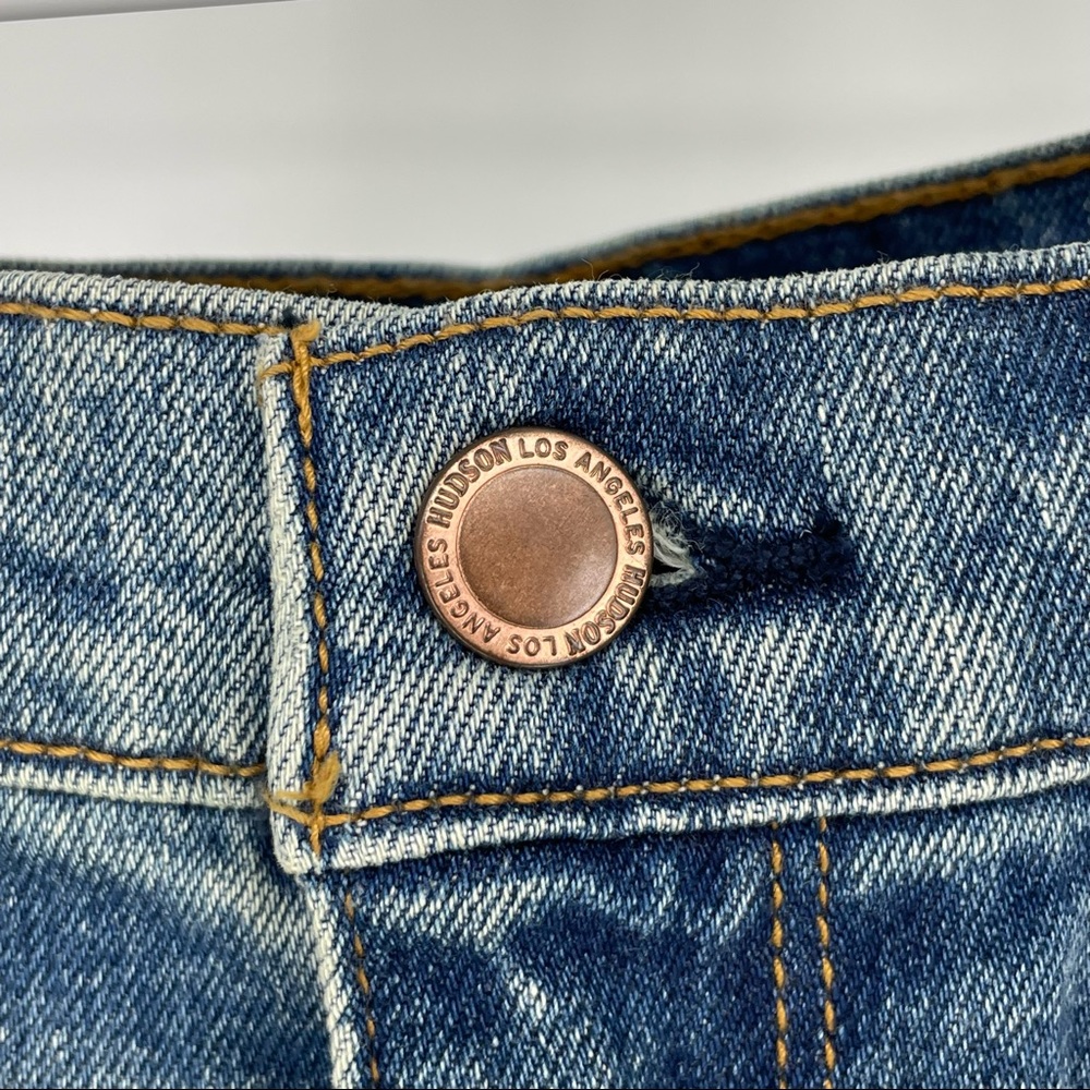 Hudson Jeans Light Blue Distressed Denim Mini Skirt - Picture 8 of 14